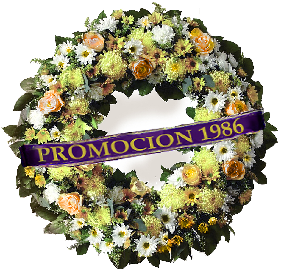 Corona con cinta impresa. Corona con Cinta escrita con el nombre de su empresa, familia o grupo representativo. Servicio solo en Santiago de Chile. Seleccione colorido de las flores